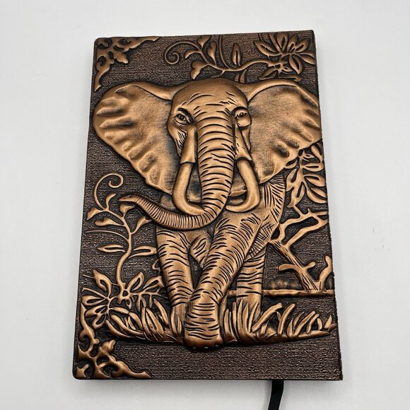 Beautiful Elephant European-style Embossed Bronze Retro Journal 5.75"X 8.5" New - Picture 3 of 9